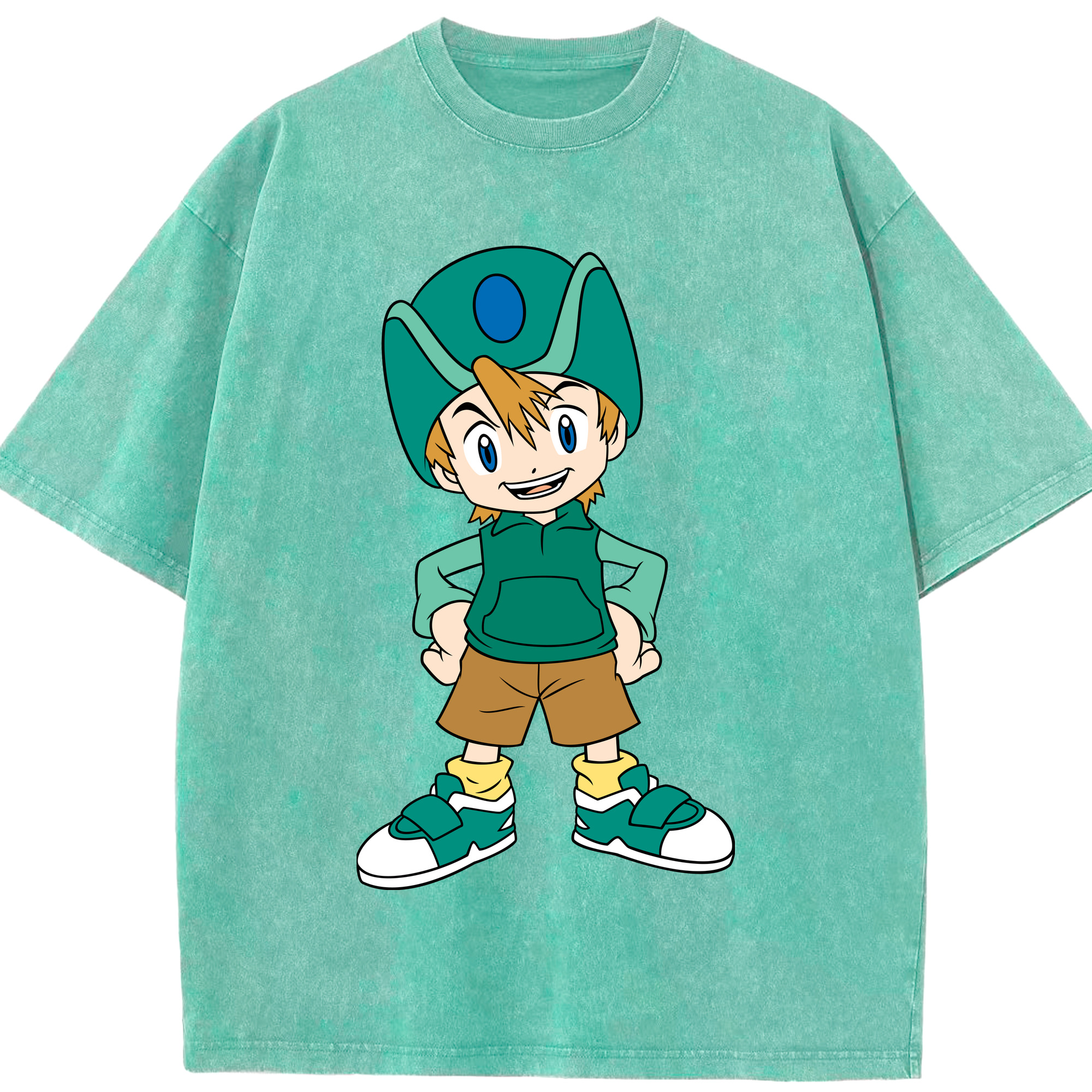 （画像用） Digimon デジタルモンスター/デジモン 綿100% ヴィンテージ風 半袖Tシャツ（フロントプリント）